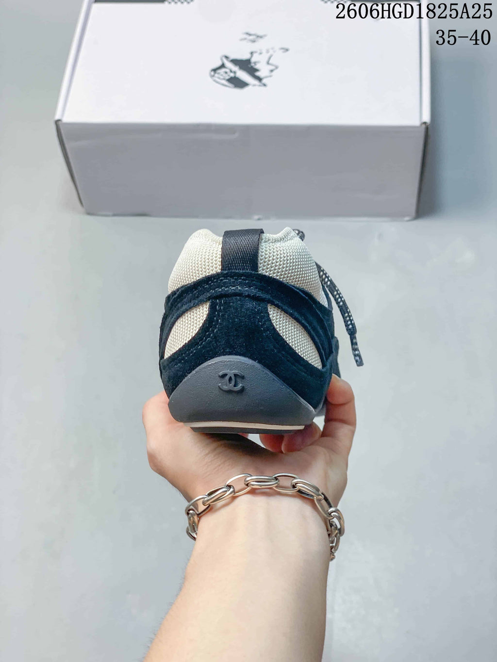 Chanel Black and White Low-Top Trainer