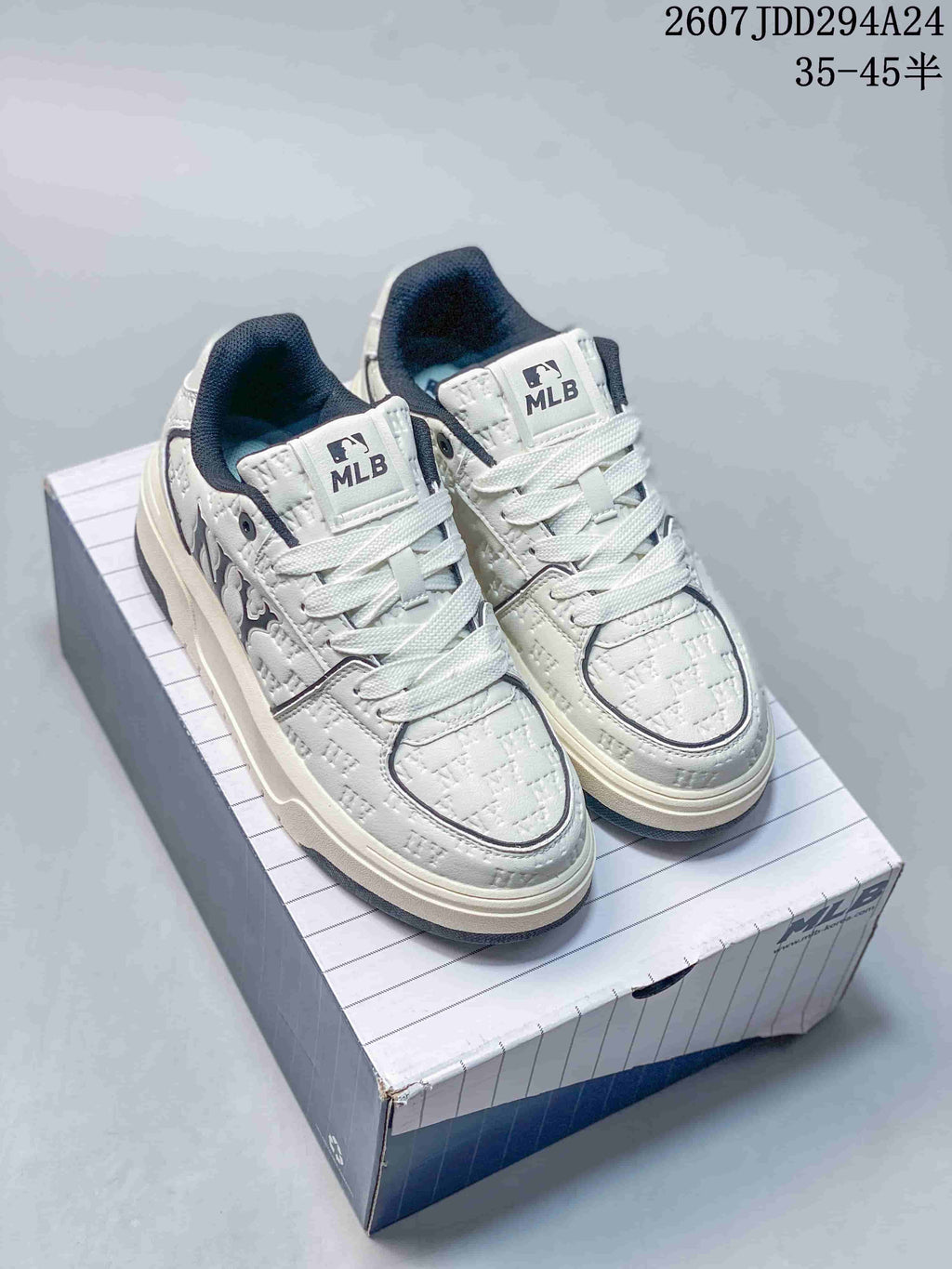 MLB Chunky Liner MID White Navy Sneakers 3ASXCDN3N
