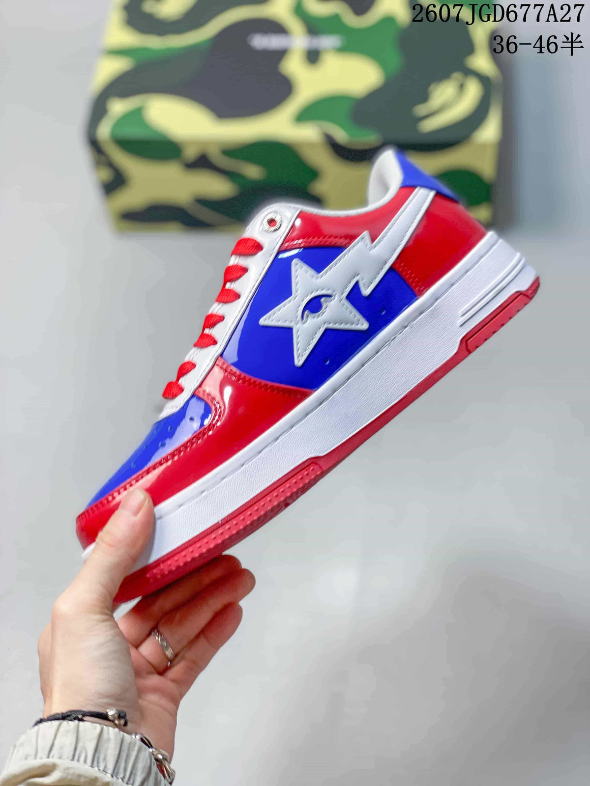 BAPE STA Low Sneakers Red Blue 2607TGD677A27