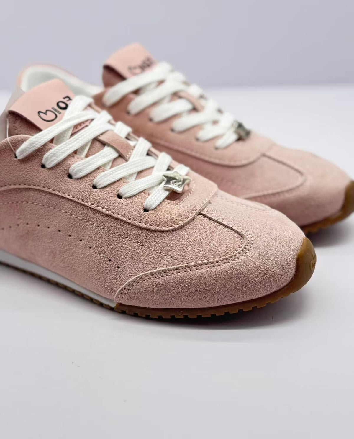 alo Low-Top Sneakers in Pink and White