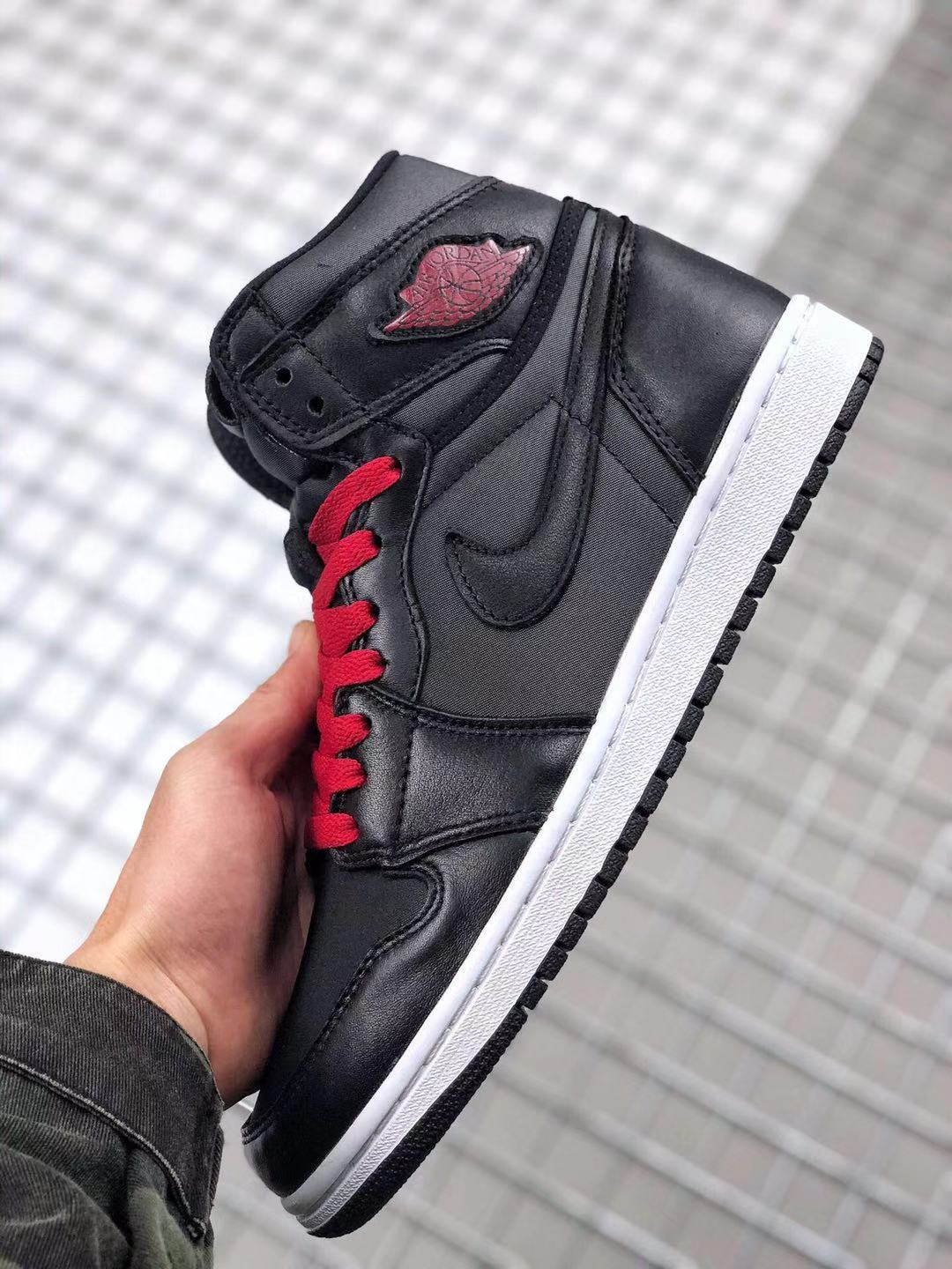 Air Jordan 1 High OG Black Satin Black Red Sneakers