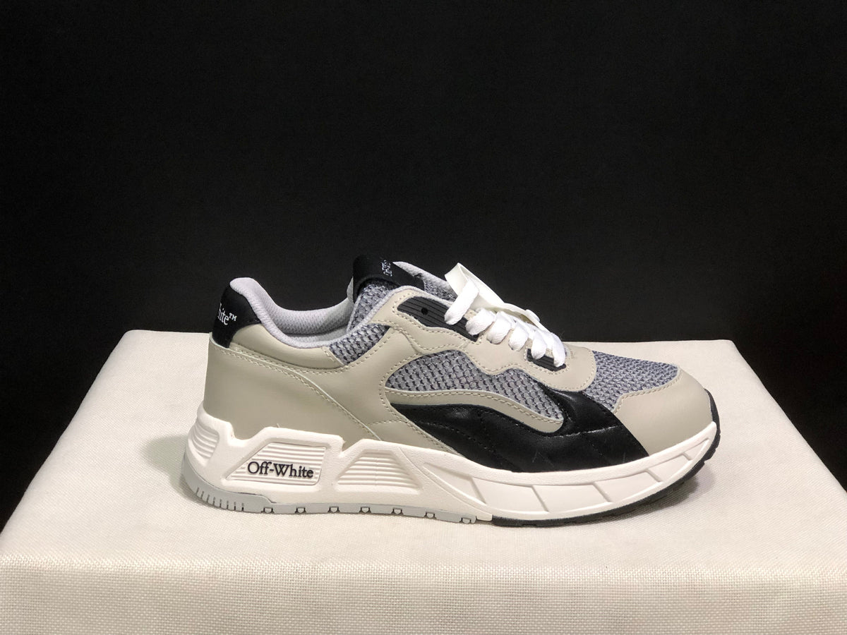 Off-White Low-Top Sneakers in Gray, Black and White