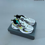 New Balance 530-Style Mesh Sneakers in White and Silver