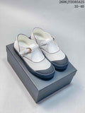 CHANEL Coco Beach 26M Mary Jane Flats, Black and White