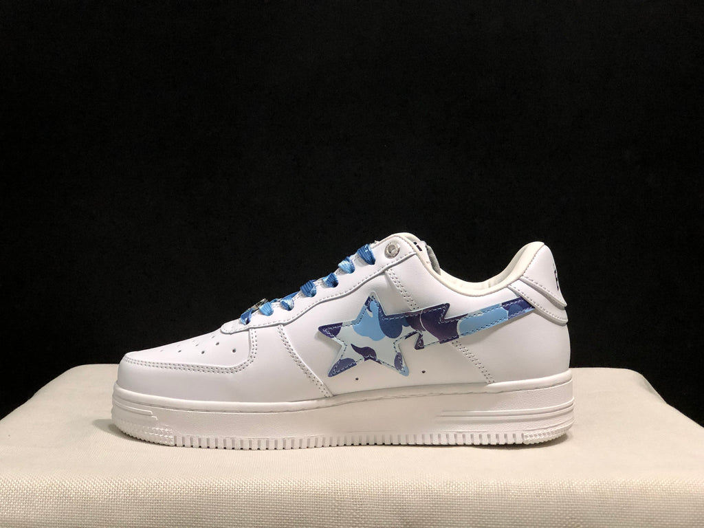 BAPE STA Low-Top Sneakers White Blue Camouflage
