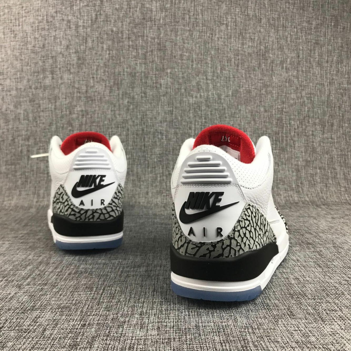 Jordan Air Jordan 3 White Cement Sneakers with Translucent Blue Sole