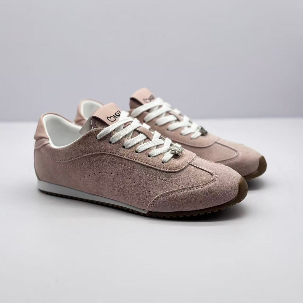 alo Low-Top Sneakers in Pink and White