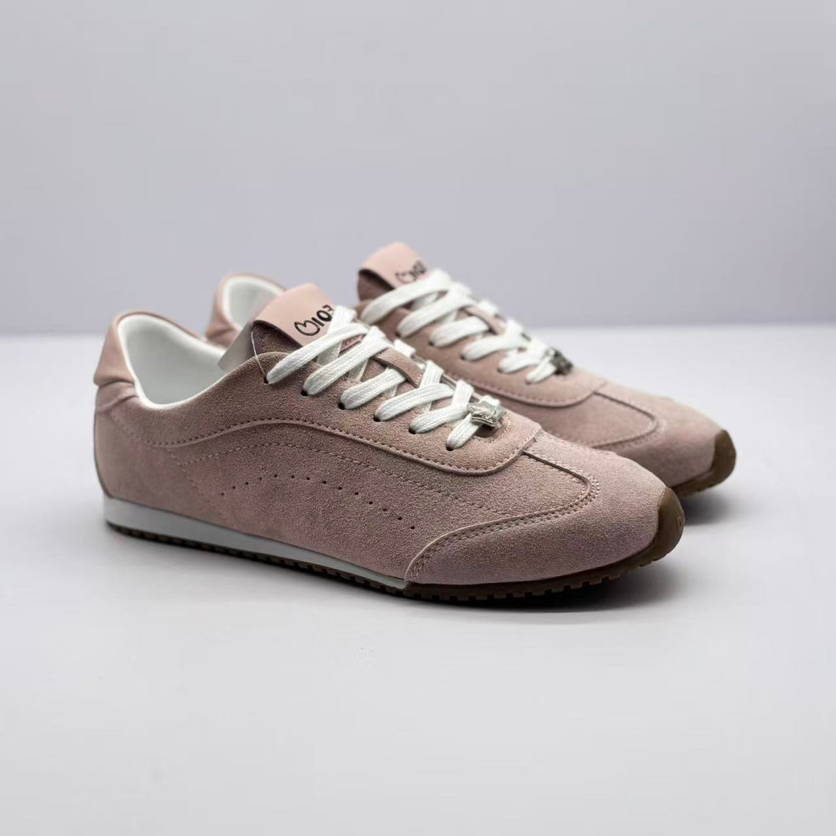alo Low-Top Sneakers in Pink and White