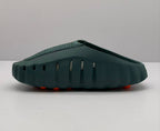 Nike Dark Green Slides with Orange Sole Details
