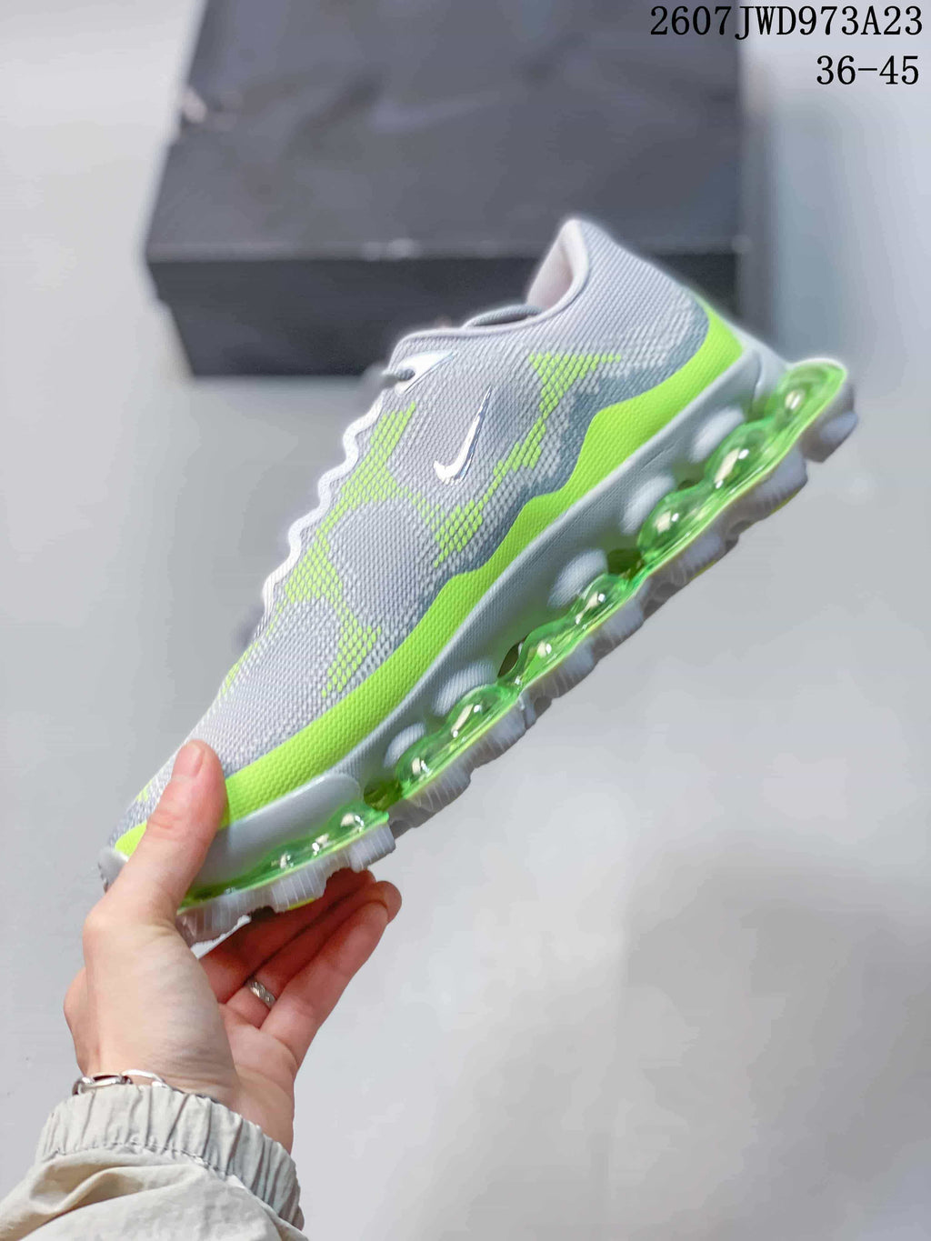 Nike Air Liquid Max Low-Top Sneakers Gray Neon Green