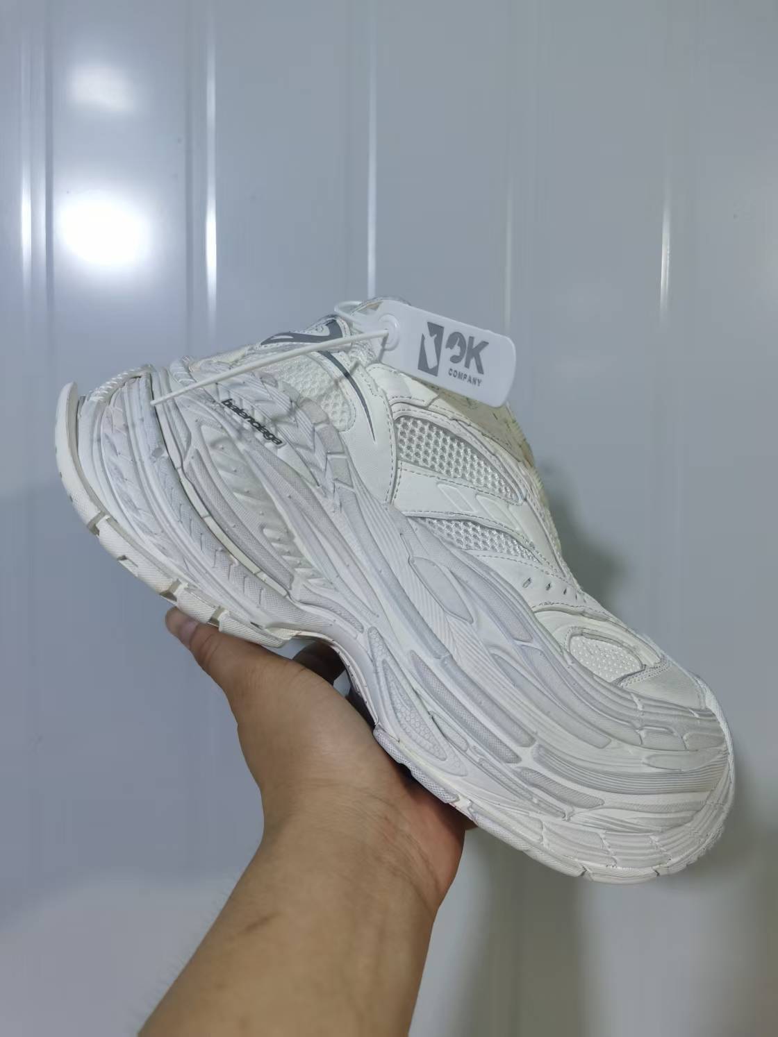 Platform Mesh Sneakers All White Style 0101