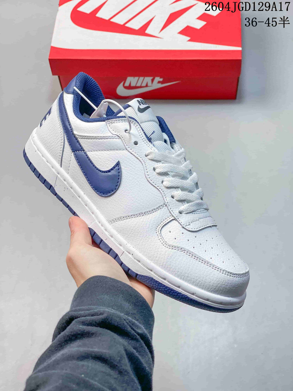 Nike Big Low White and Blue Low-Top Sneakers 355152