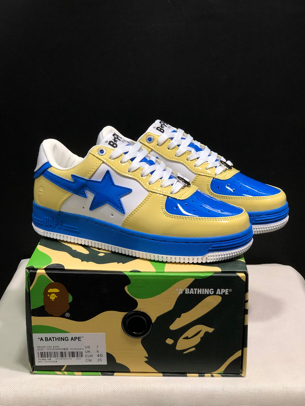 BAPE STA Low-Top Sneakers Blue and Yellow