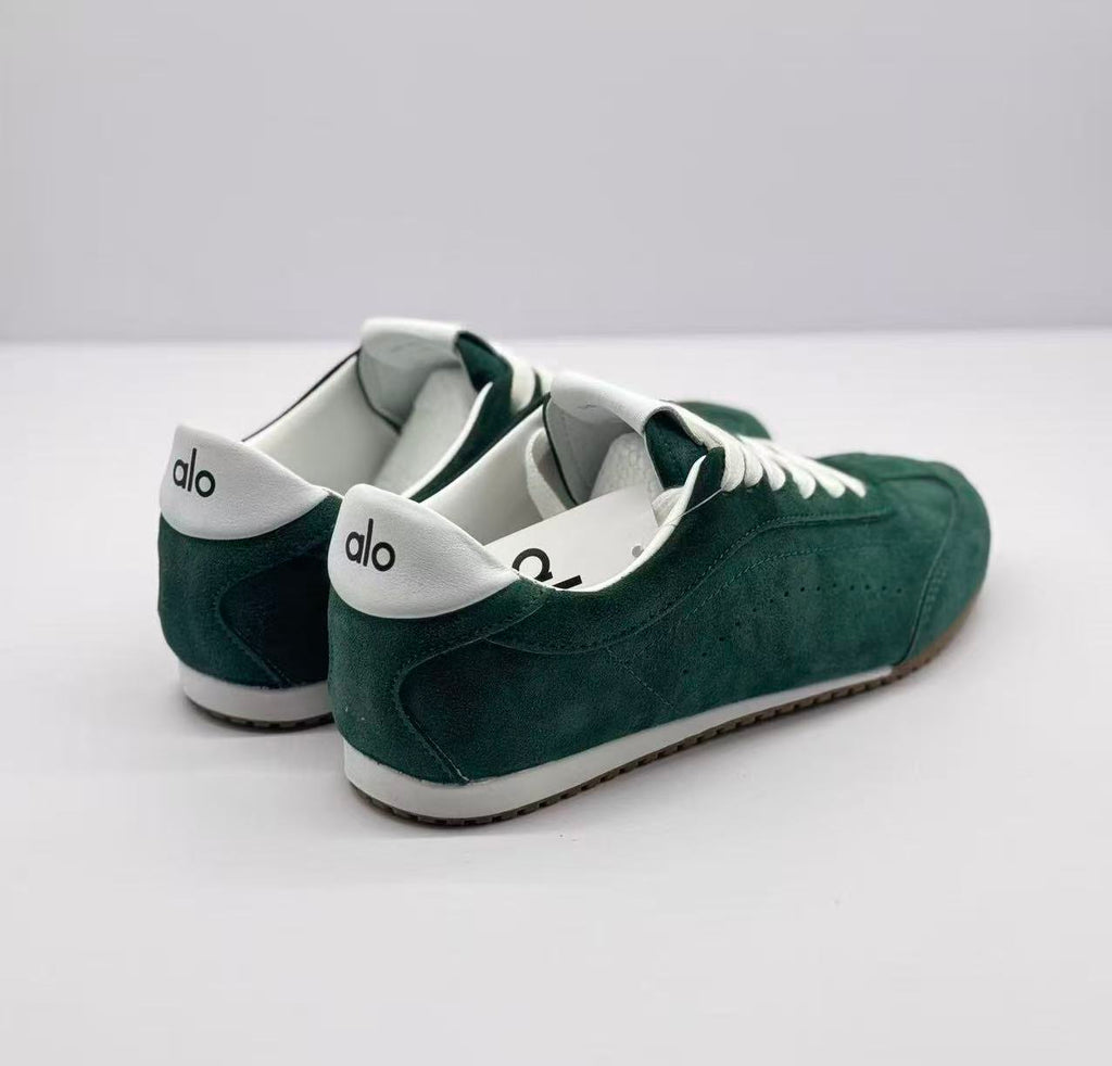 Alo Green Low-Top Sneakers with White Details