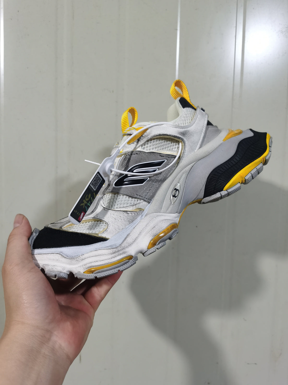 1170 Grey Black Yellow Suede Mesh Sneakers