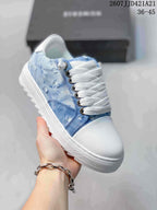 Numeris 2607JJD421A21 Blue Printed Canvas Platform Sneakers