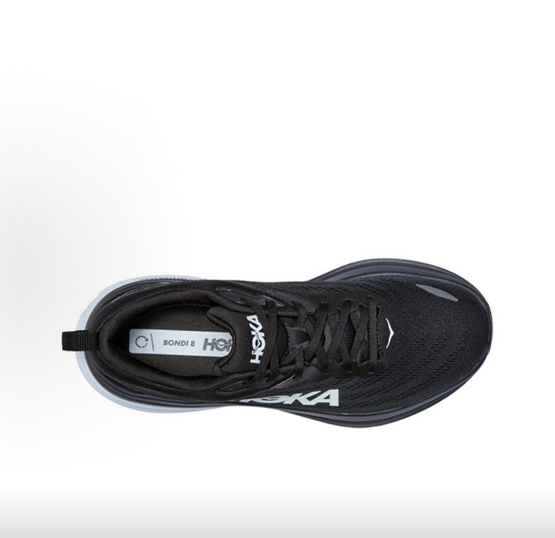 HOKA Bondi 8 Black and White Sneakers