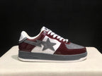 BAPE STA Low-Top Sneakers Burgundy White Gray
