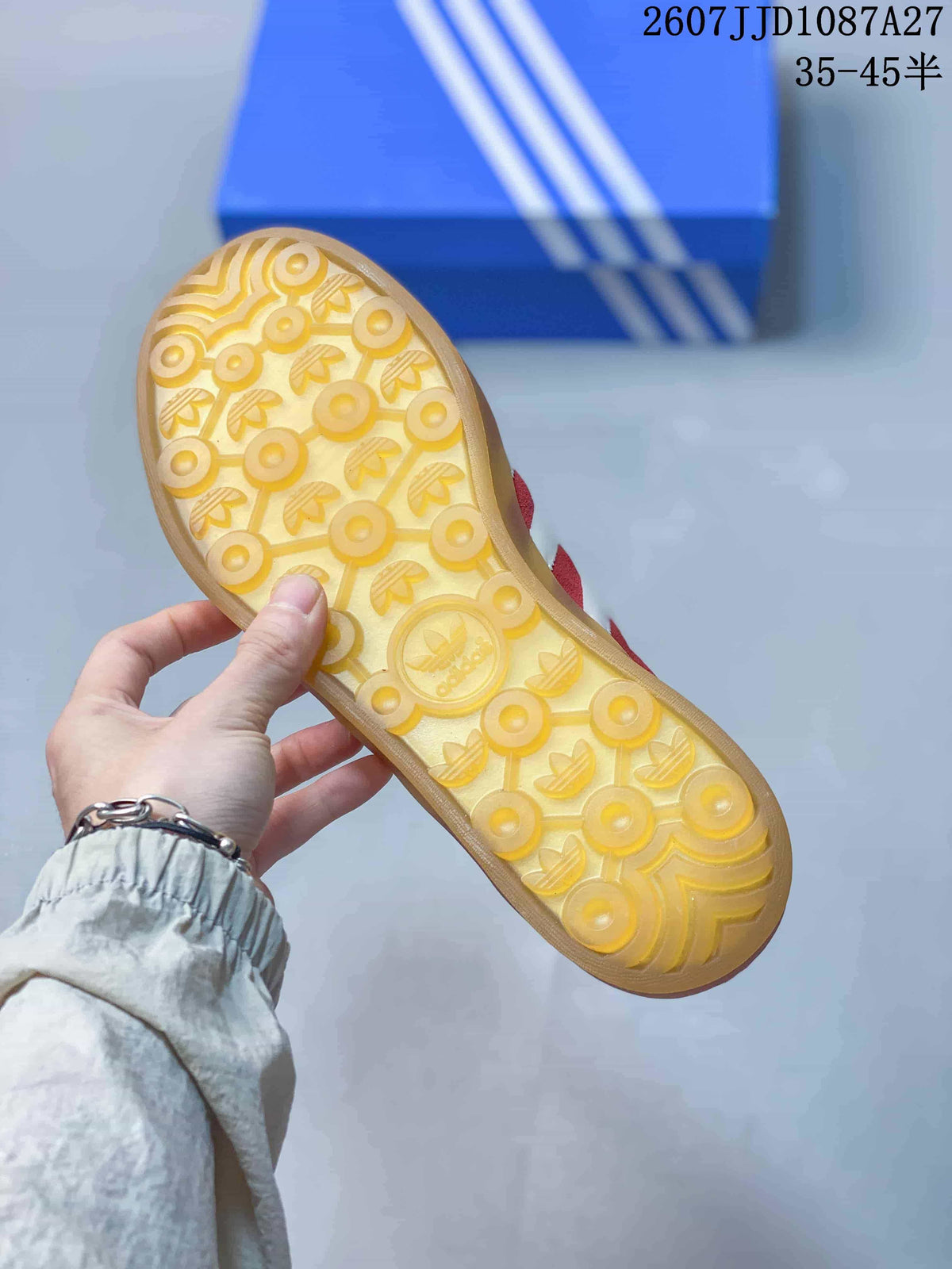 adidas Gazelle Low-Top Sneakers Red White Gum Sole