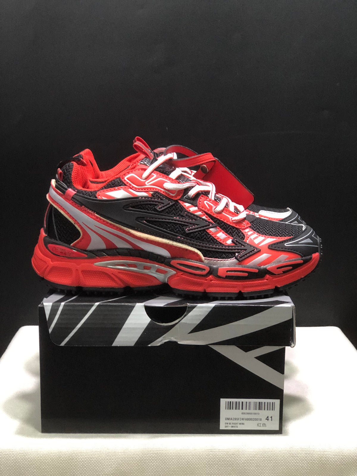 OFF-WHITE Be Right Back Sneakers Red Black White