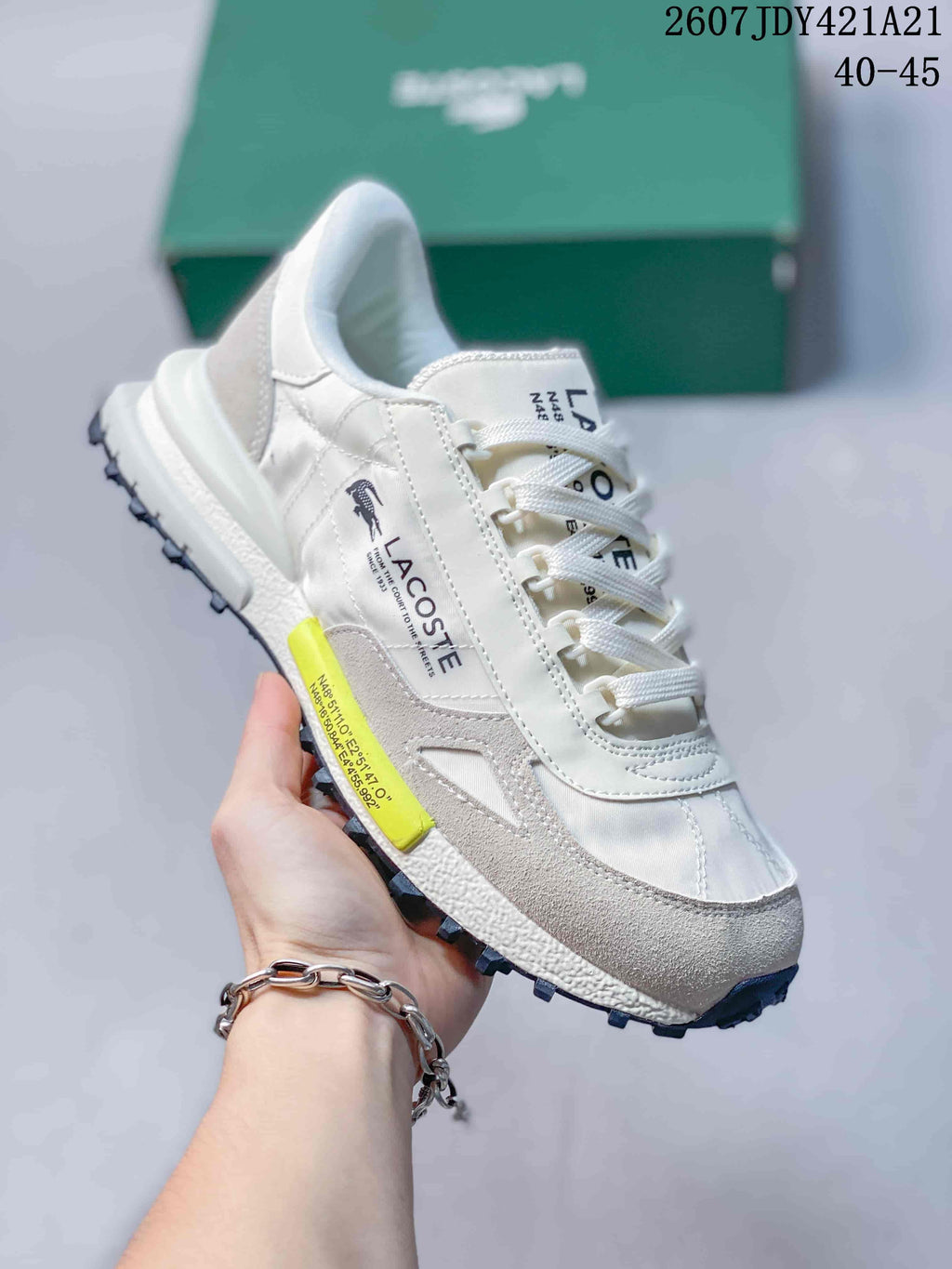 Lacoste Low-Top Lace-Up Sneakers White Grey 2607JDY421A21