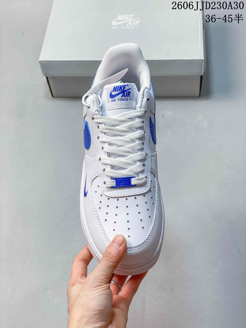 Nike Air Force 1 ’07 Low White and Blue Sneakers