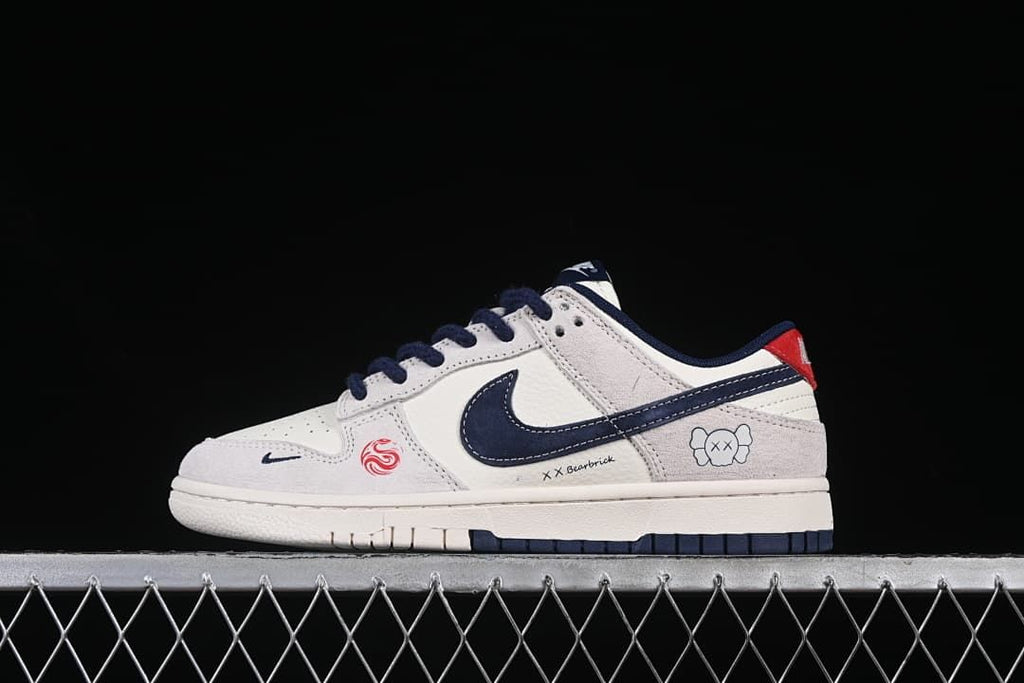 Nike SB Dunk Low Kaws-Inspired Sneakers White Navy Red