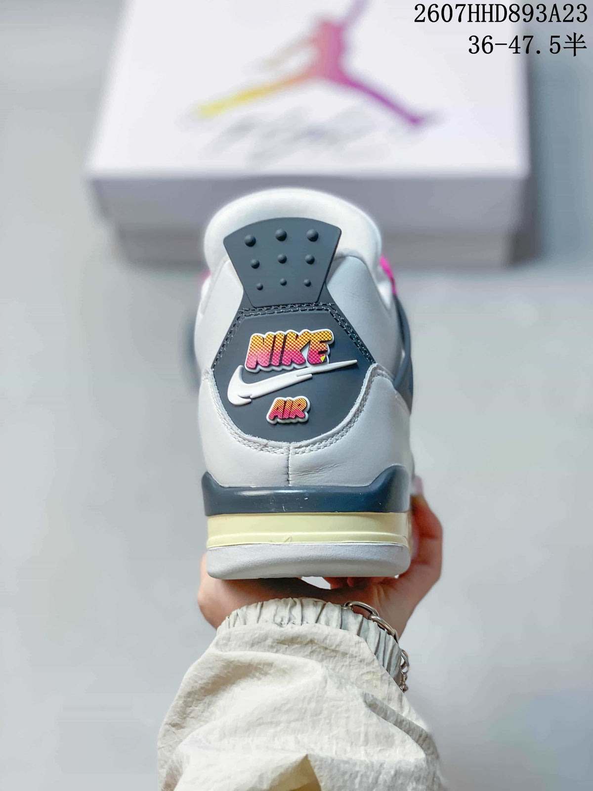 Jordan Air Jordan 4 Retro White Pink Gray Sneakers