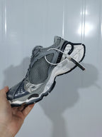 1100-Style Mesh Sneakers in Gray, Silver and Black