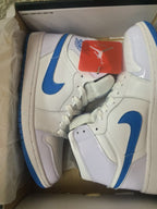 Jordan Air Jordan 1 High White and Royal Blue Sneakers