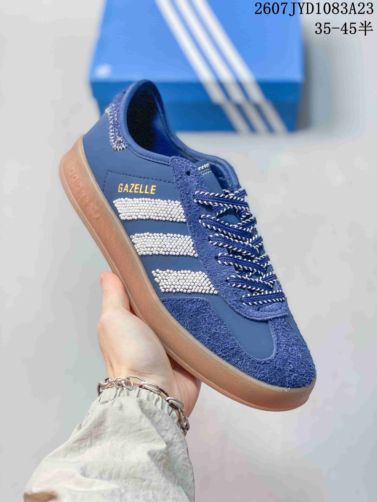 Adidas Gazelle Sneakers Blue White Gum Sole 2607JYD1083A23