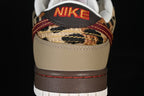 Nike Dunk Low Sneakers in Sail, Olive and Burgundy