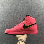 Air Jordan 1 Mid Sneakers Pink Black Volt AQ9131-600