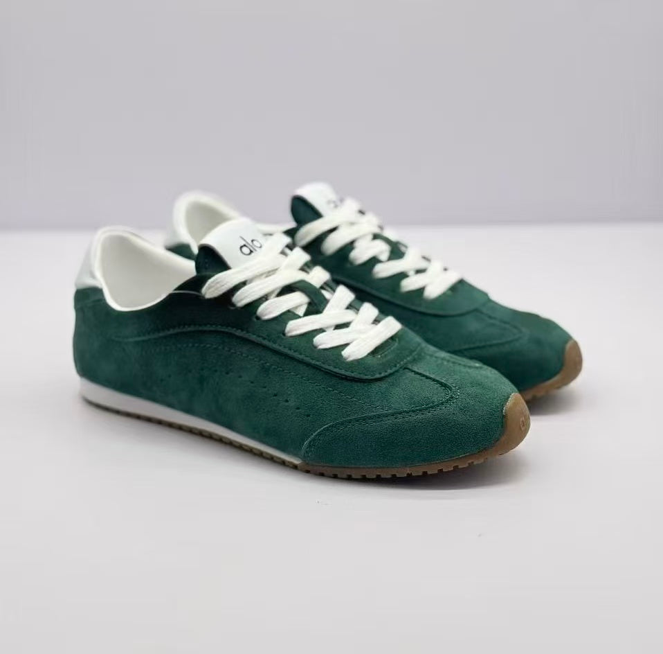 Alo Green Low-Top Sneakers with White Details