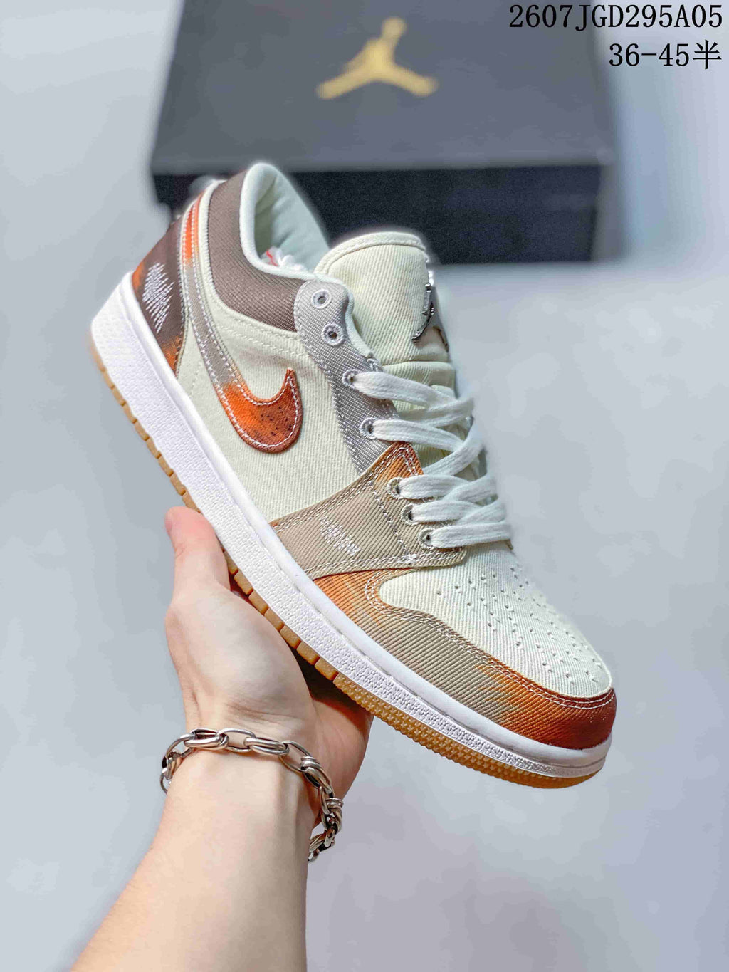 Jordan Air Jordan 1 Low Cream Brown Orange Sneakers