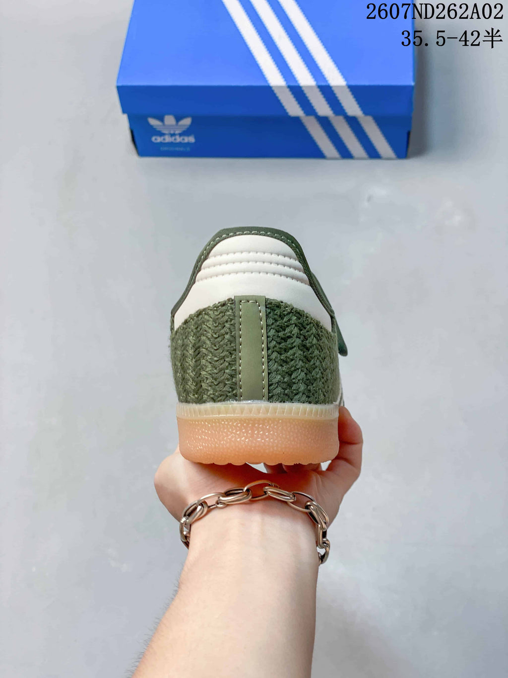 adidas Originals Samba Crochet Green Mary Jane Sneakers