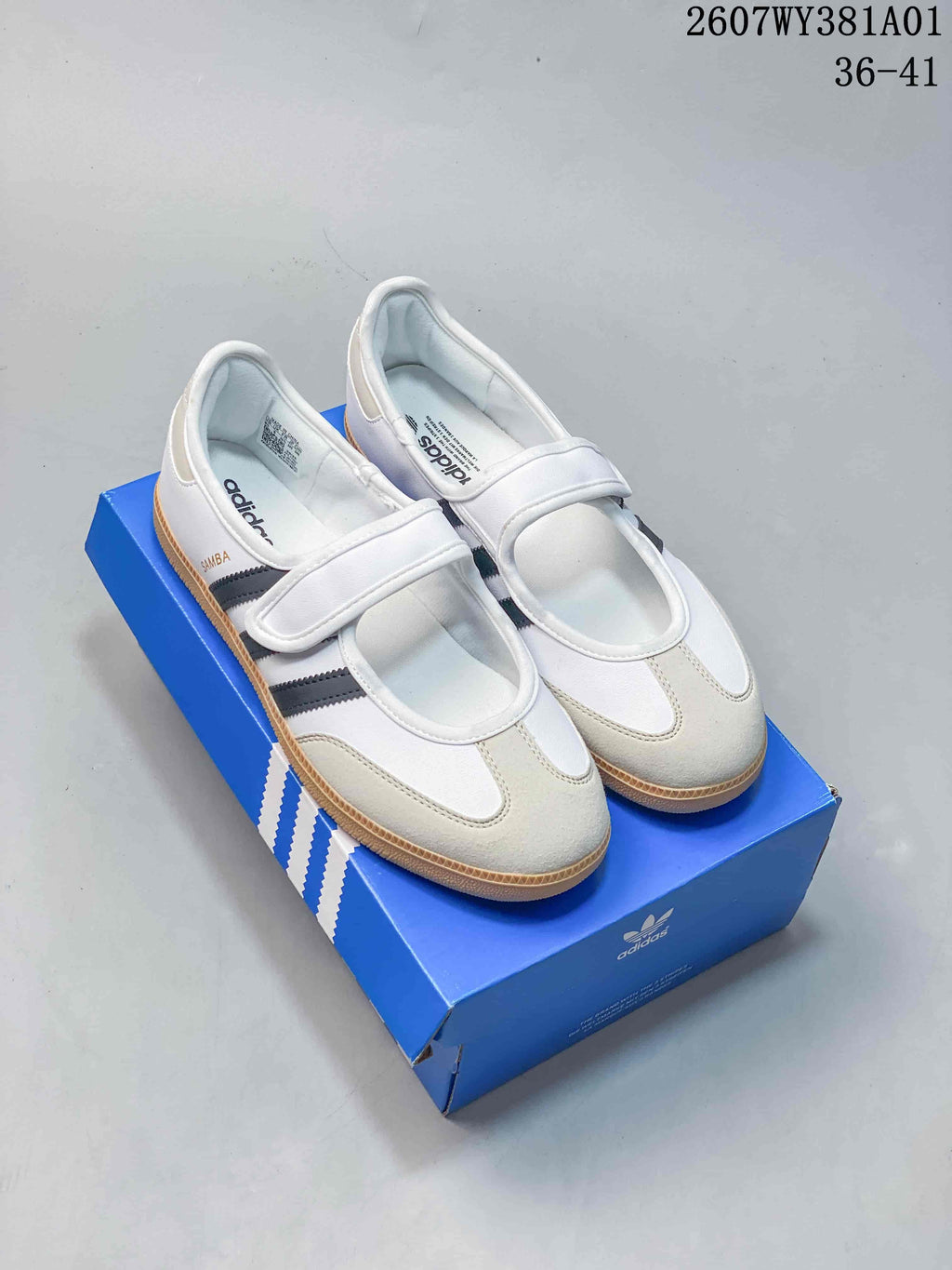 adidas Samba Jane Mary Jane Sneakers White Grey Gum Sole