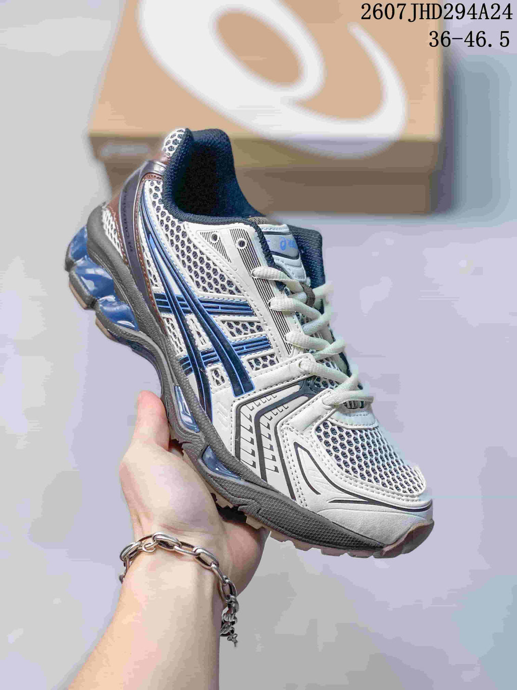 ASICS Gel-Kayano 14 White Blue Gray Sneakers