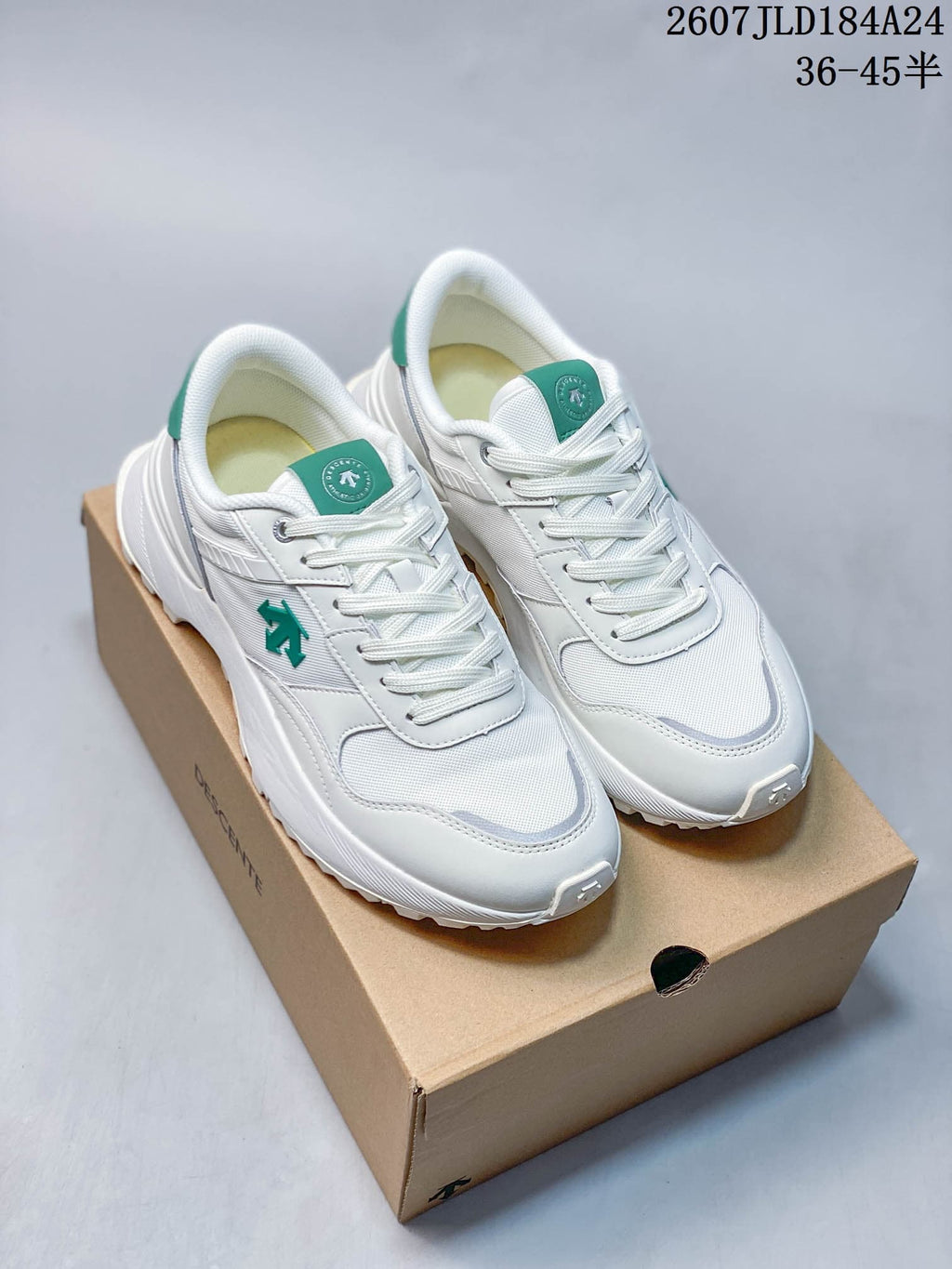 DESCENTE Chron Low-Top Sneakers White Green 712840YWT