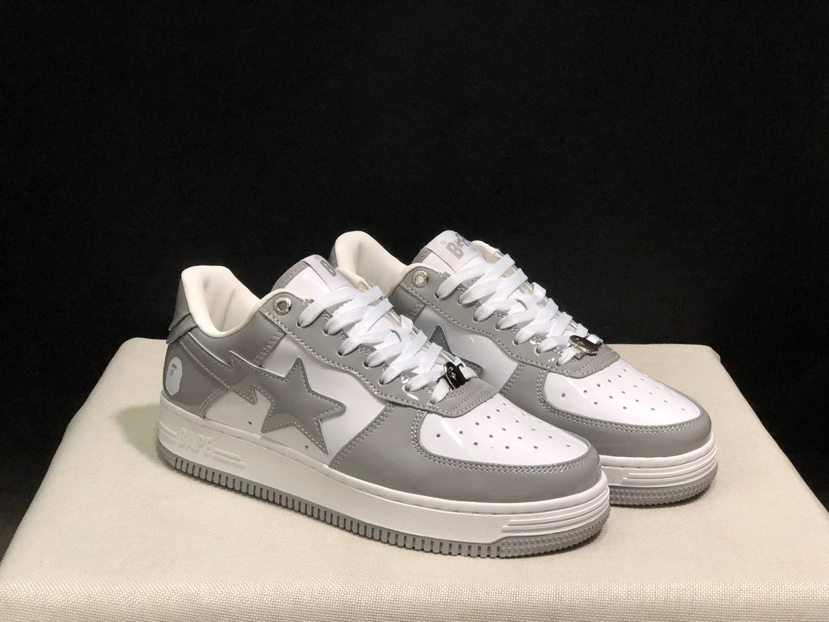 BAPE Sta Low-Top Sneakers White and Grey