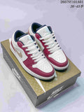 Air Jordan 1 Low White and Burgundy Sneakers 2607NY101A01