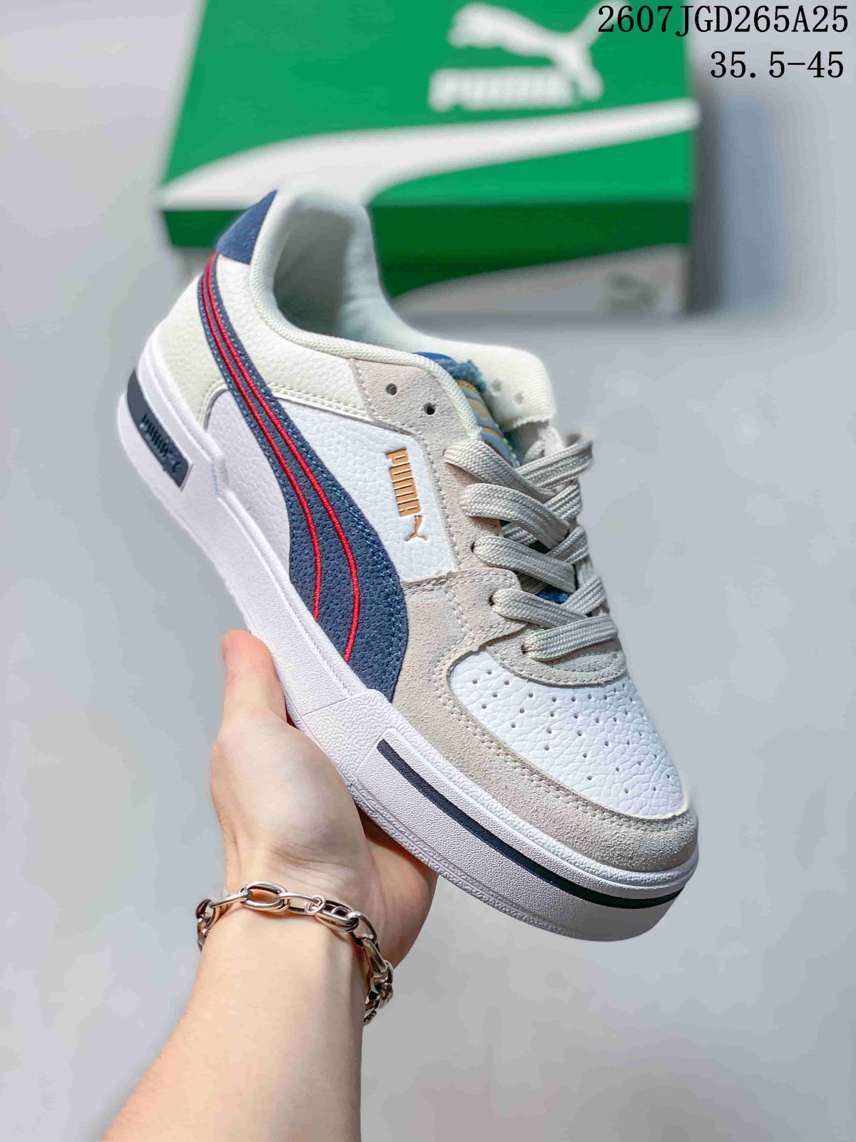 PUMA CA Pro Leather Low-Top Sneakers White Navy Red 712250URY
