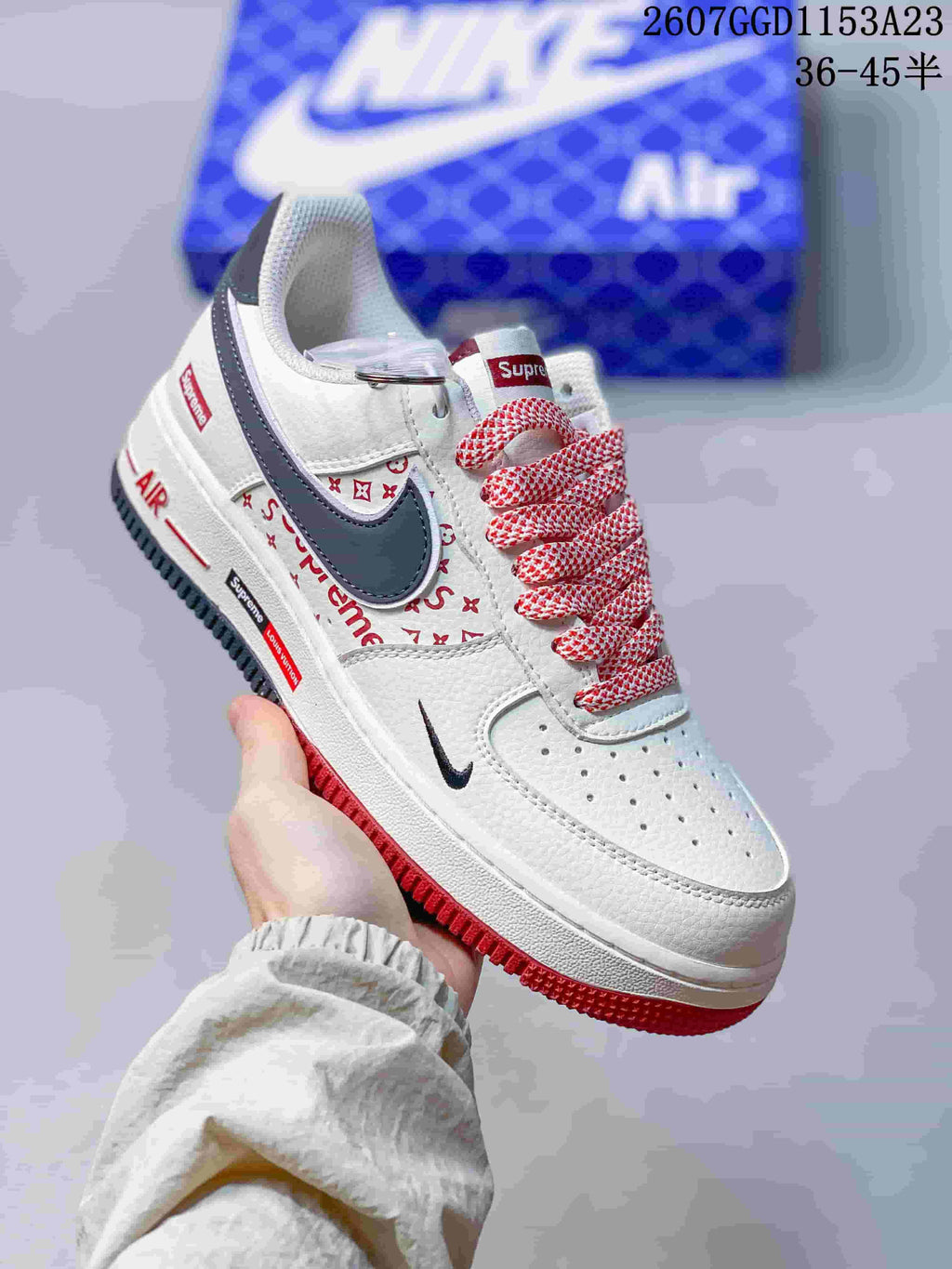 Nike Air Force 1 '07 Low White Red Navy Sneakers 2607GGD1153A23