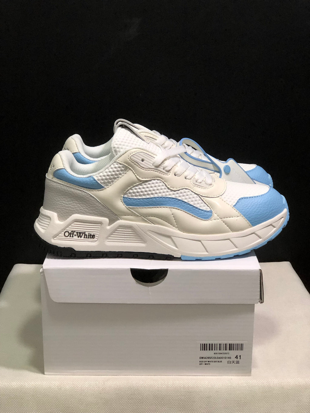 Off-White Low-Top Sneakers White and Sky Blue OWIA285F23LEA001