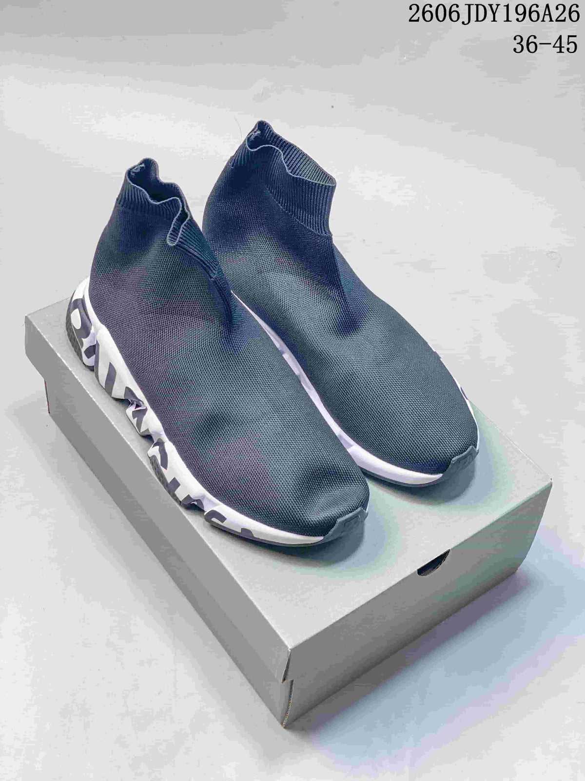 Balenciaga Sock-Style Sneakers Dark Gray 2606JDY196A26
