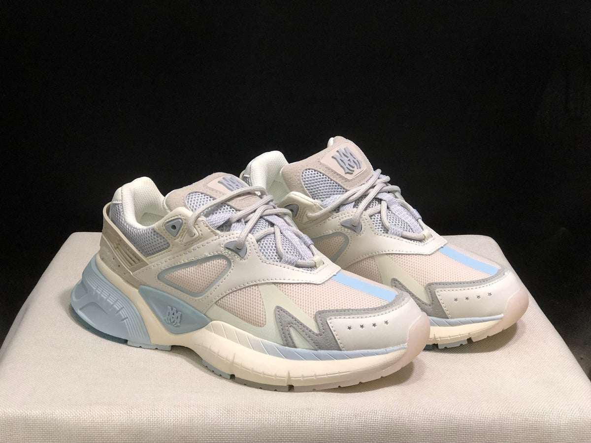 AMIRI MA Runner Sneakers Beige and Light Blue