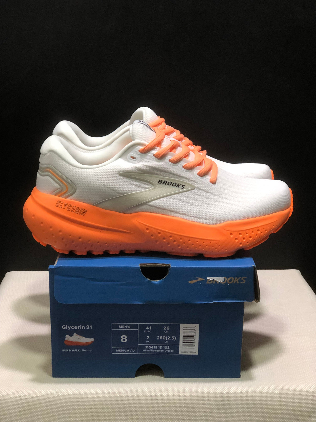 Brooks Glycerin 21 Running Sneakers White Orange