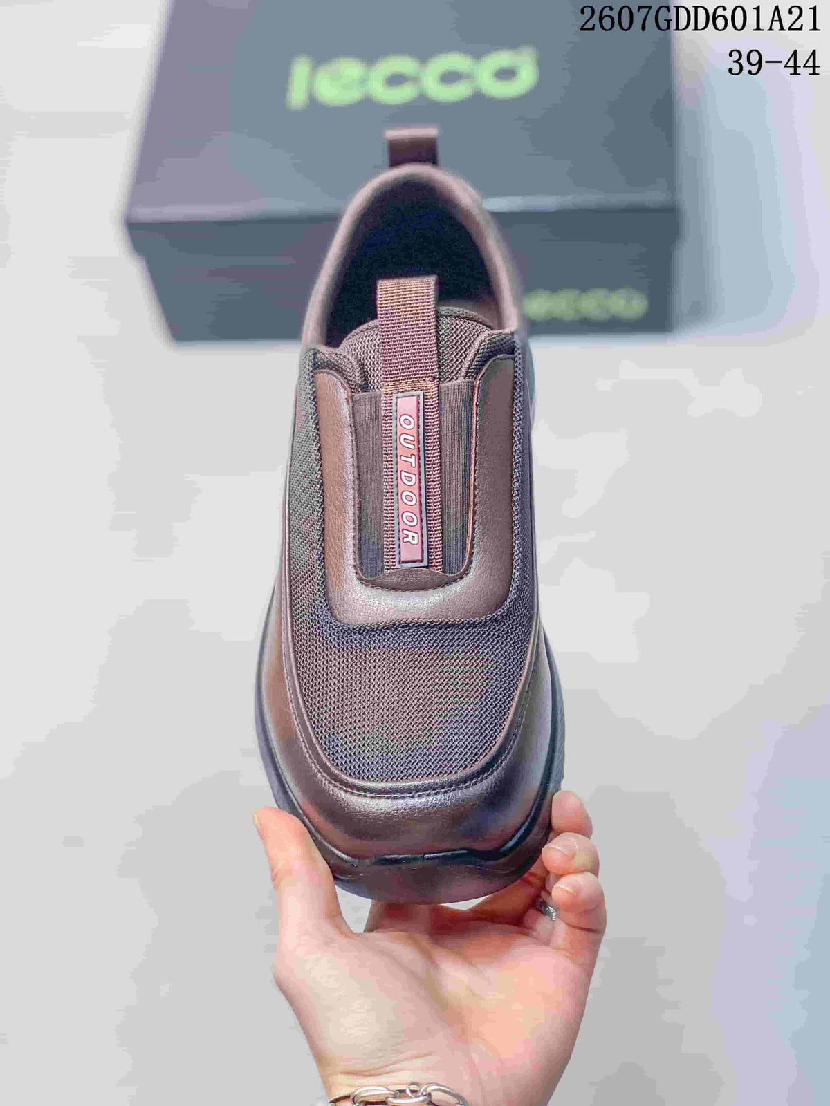 ECCO 722010QEE Brown Textile Casual Slip-On Shoes
