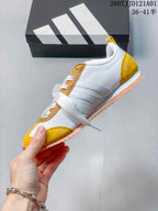 adidas VS JOG 2.0 Retro Low-Profile Sneakers, Yellow/White, 07JJD121A01