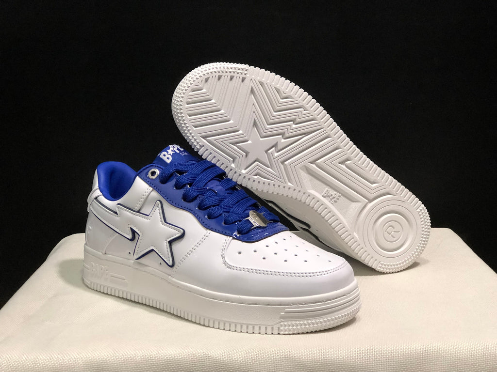 BAPE STA Low-Top Sneakers White and Blue